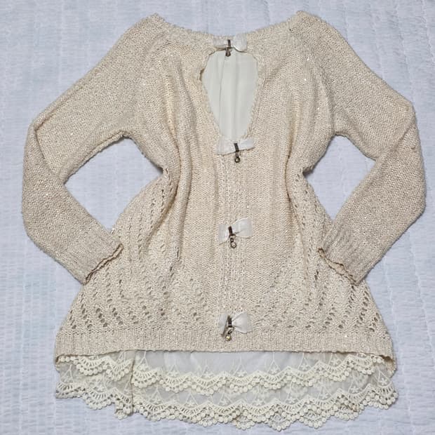 히메라떼갸루 모리걸 레이스 니트