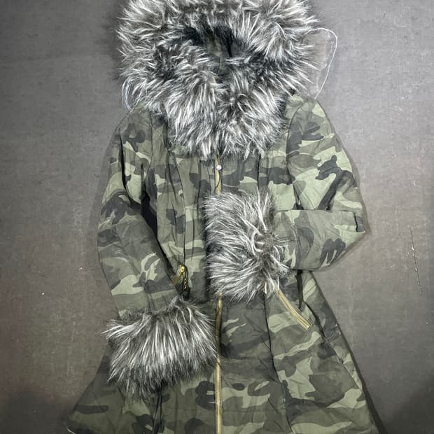 일본빈티지 라디 RADY 오네 갸루 퍼 야상 울프죠 카모 자켓 M