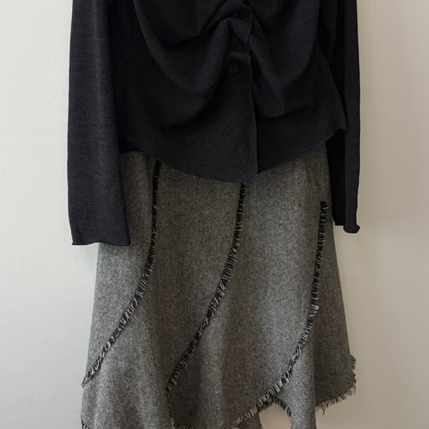 빈티지 울 태슬 스커트