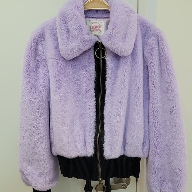 제로 스트릿 라벤더 에코퍼 크롭 집업  자켓