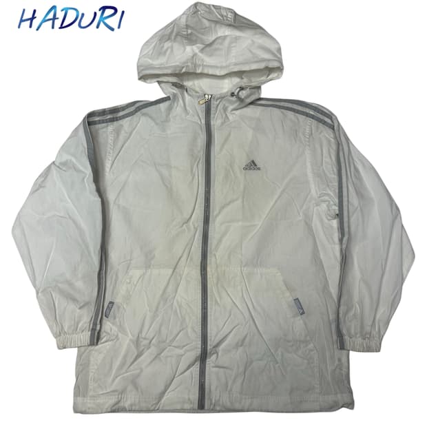아디다스 00s 퍼포먼스로고 화이트후드바람막이 95