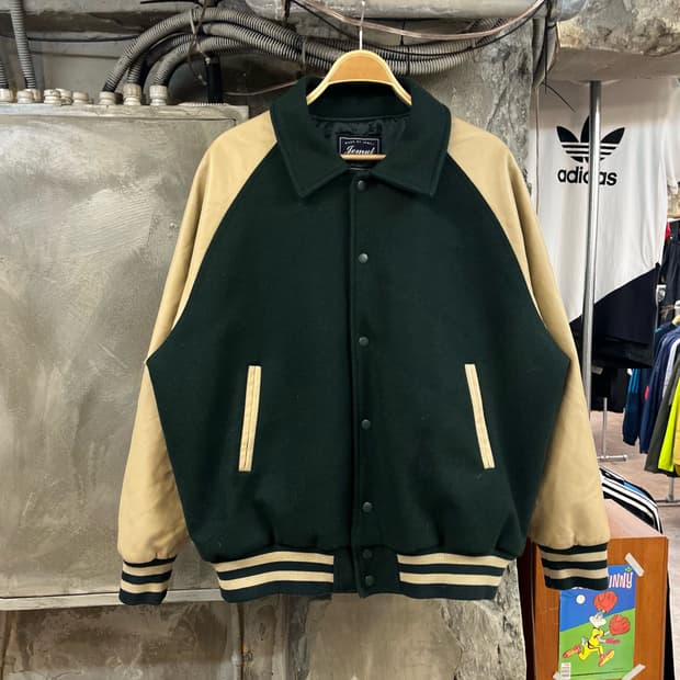 제멋 레더 바시티자켓 그린 2XL#csz2359 