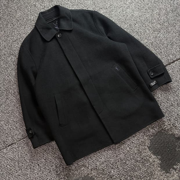 90s YSL 입생로랑 울 캐시미어 혼방 하프 코트 4284