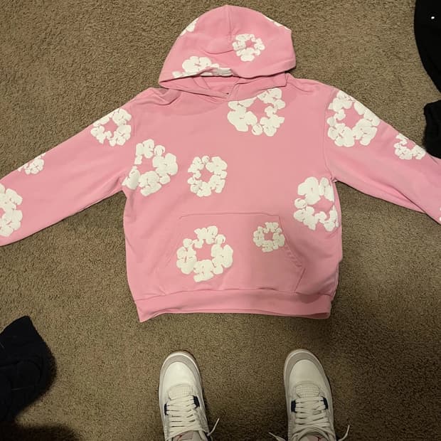 데님 티어스 더 코튼 리쓰 후드티 핑크