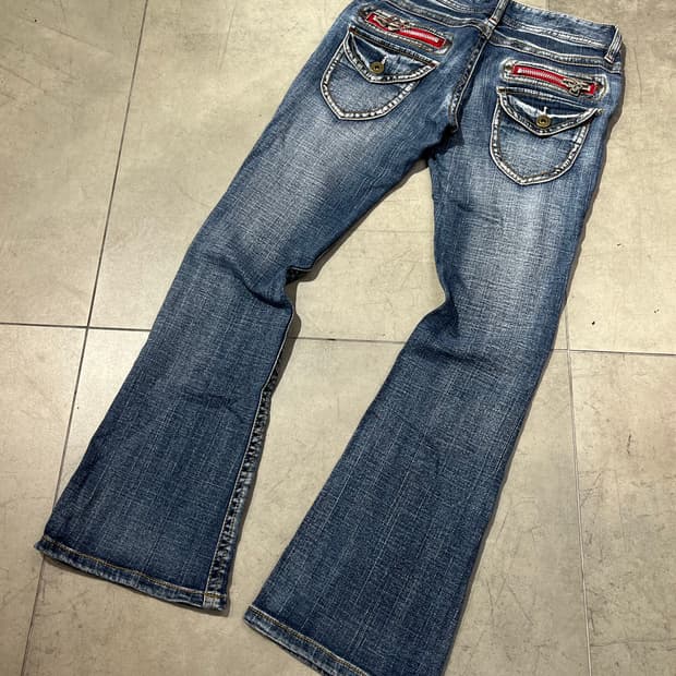 BCBG 락펑크 포켓 부츠컷 데님 팬츠