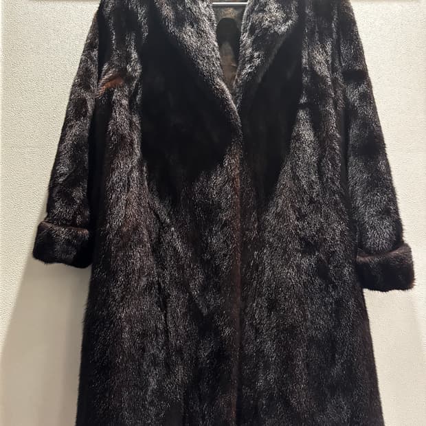 고급 통 밍크 롱 밍크코트