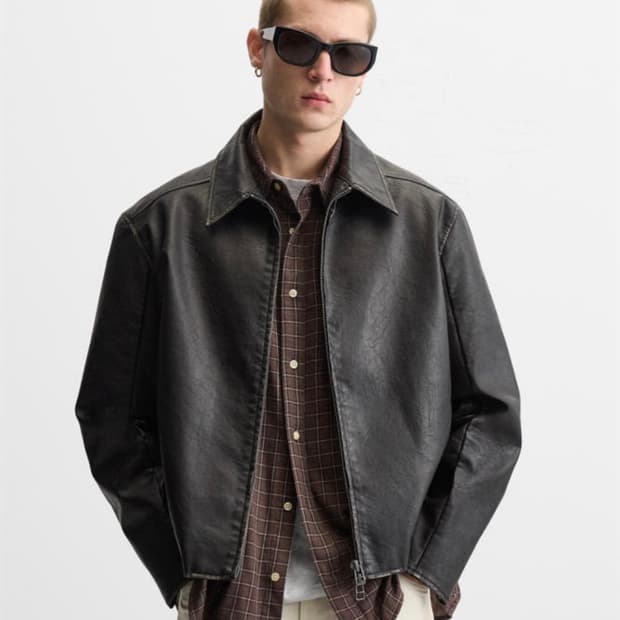 자라 가죽자켓 M