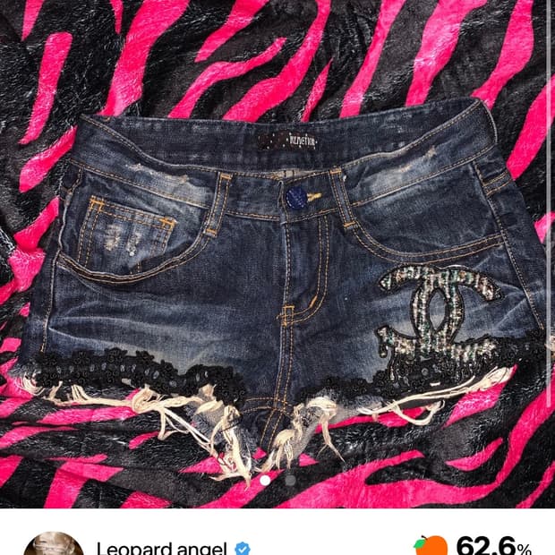 Y2k 샤넬 갸루 레이스 데님쇼츠