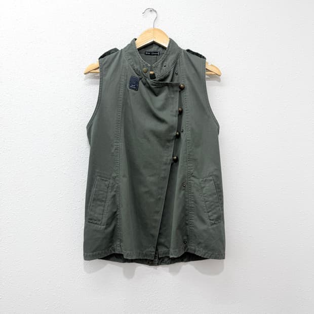빈티지 Riche Glamour 카키 밀리터리 베스트 자켓