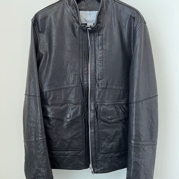 리버클래시 블랙 스탠카라 양가죽자켓