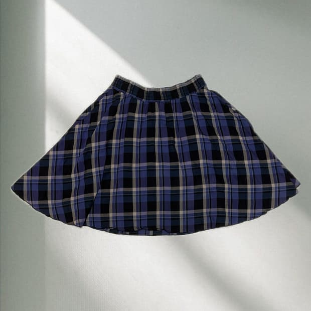 japan vintage check skirt