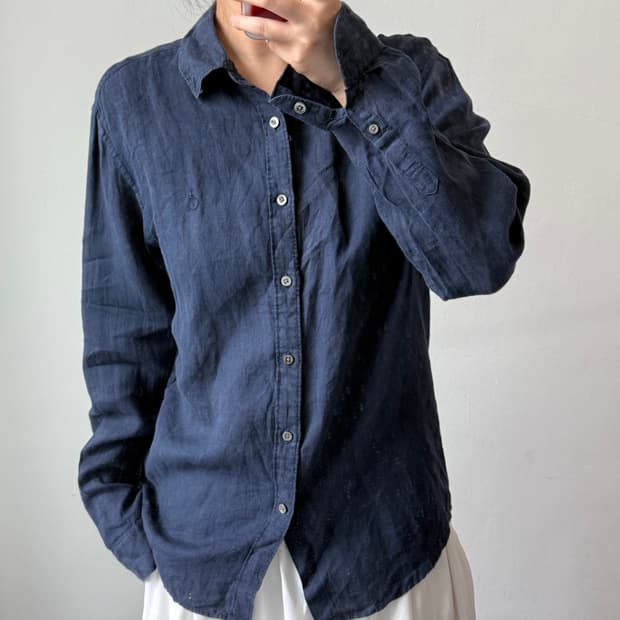 [XL] 빈폴 네이비 린넨 셔츠