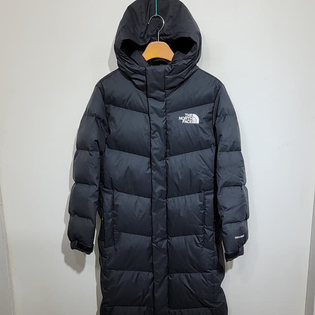 (S) 노스페이스 거위털 롱패딩 점퍼 진회색 구스다운 후드코트 