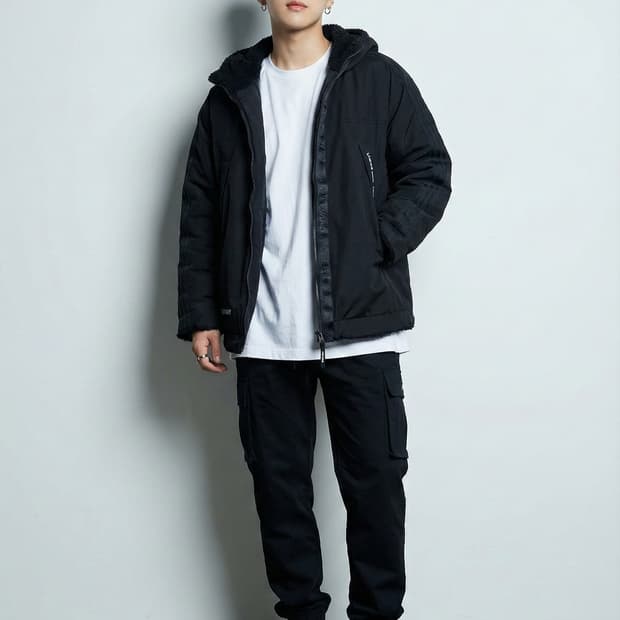 라이프워크 리버시블 쉐르파 버블링 후리스 후드자켓_L