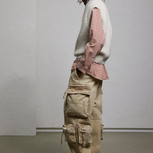 H&M 베이지 루즈 카고 팬츠