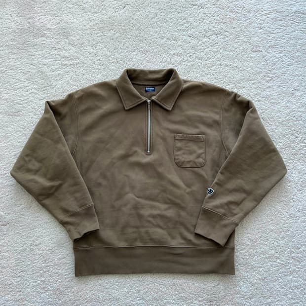 헤리티지 플로스 하프 집업 카키