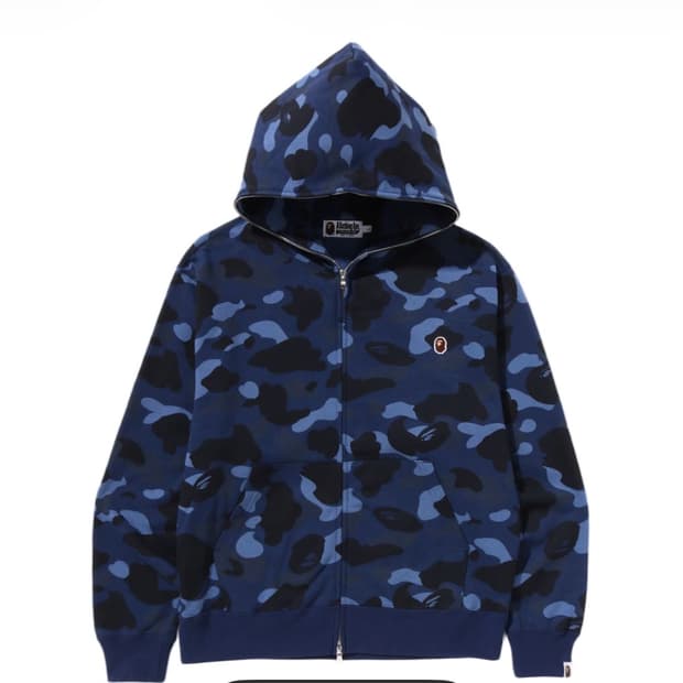 베이프 원 포인크 컬러 카모 크롭 풀 집업 후드 L