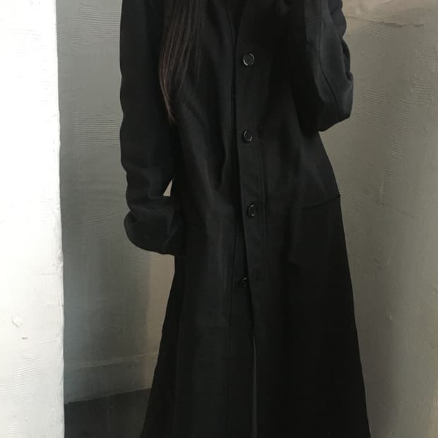Prada 프라다 블랙 나일론 롱 코트