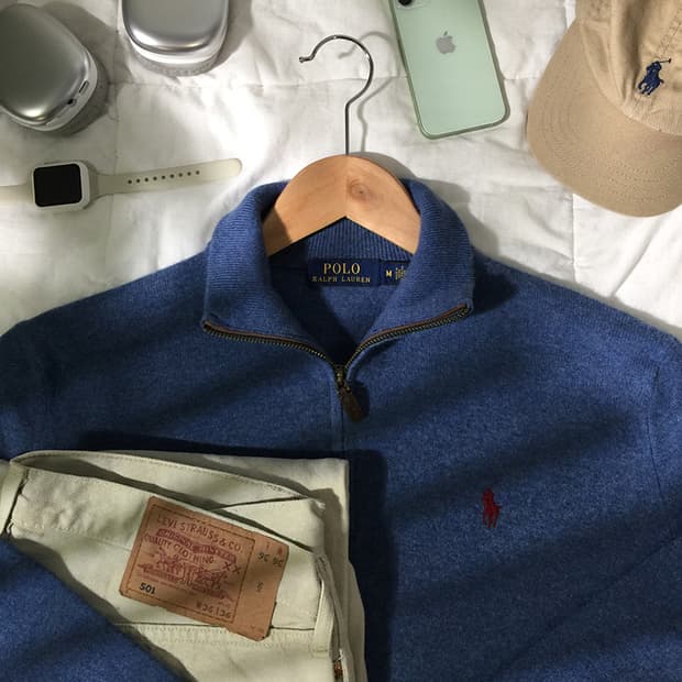 (WOMAN) 폴로랄프로렌 반집업 니트 L