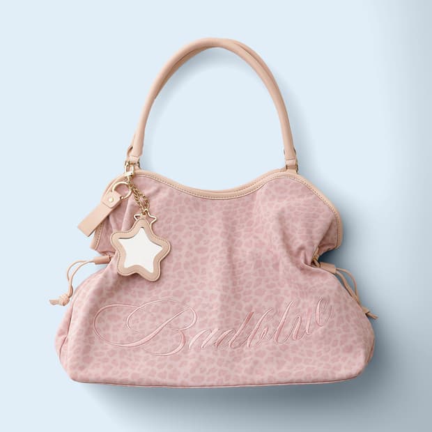 배드블루 워시드 레오파드 딤섬백 핑크