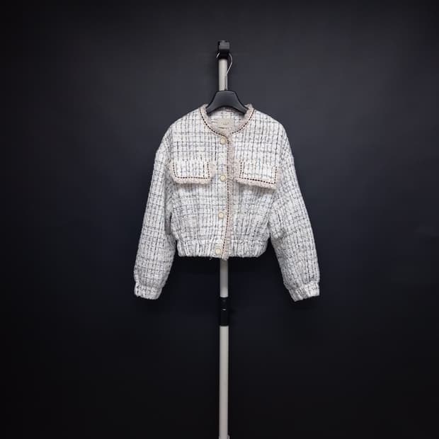 새 ANNA 안나 춘추 트위드 숏 자켓 F 44-66