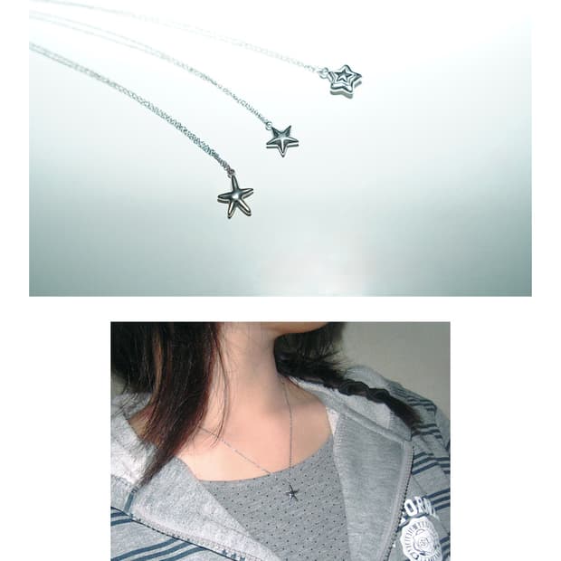 wish star necklace 위시 스타 써지컬스틸 체인 별 목걸이