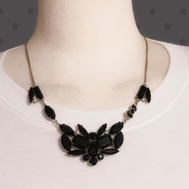 고전키티 헬로키티 핀터깔 로판 큐빅 레이어드 크리스탈 초커 목걸이