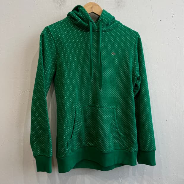 라코스테 도트 땡땡이 후드티 그린 우먼즈 
