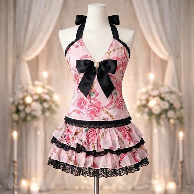 MA*RS 마즈 장미 사슬 핑크 갸루 셋업