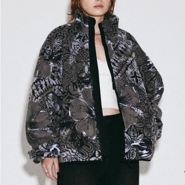 SCULPTOR Hibiscus Sherpa Jacket Jaquard 