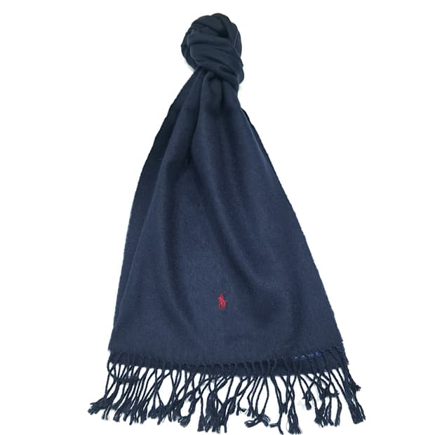 MX555 폴로 90s 스코틀랜드판 램스울 네이비 머플러 목도리