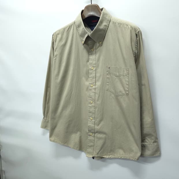 타미힐피거 클래식 베이지 버튼다운 셔츠(110)