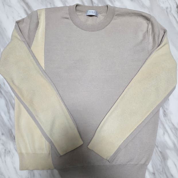 타임옴므 배색 언발런스 니트