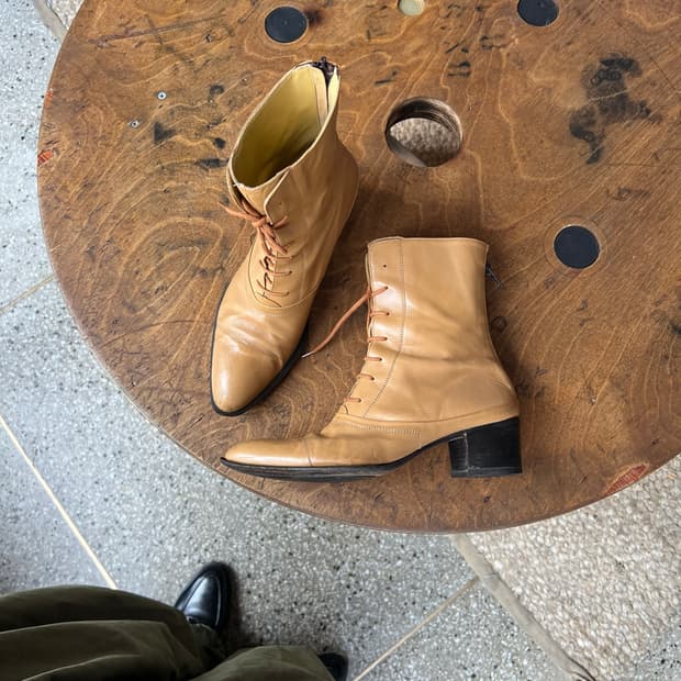 Real leather boots