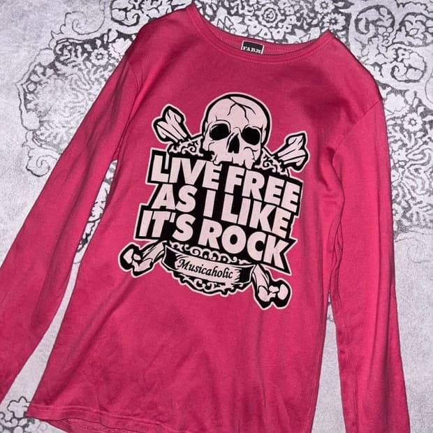 해골 긴팔티셔츠