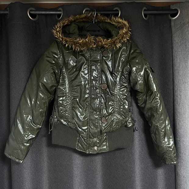 빈티지 카키점퍼