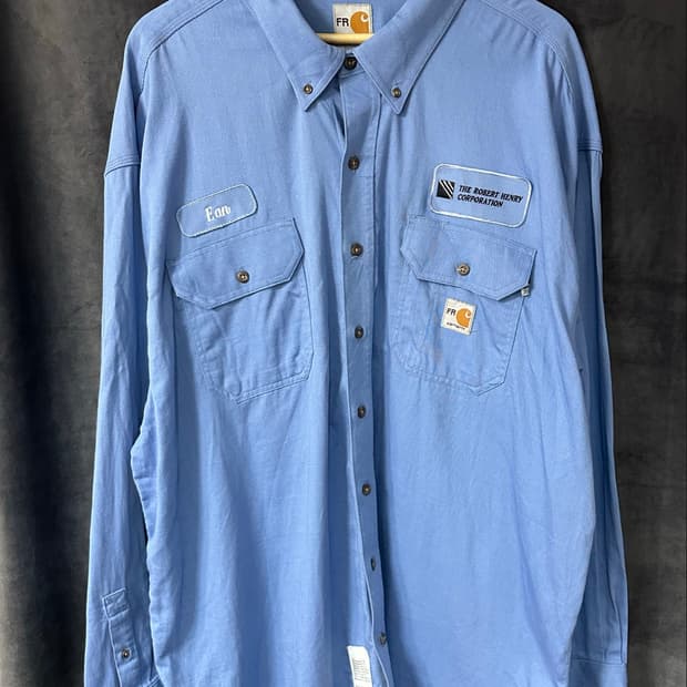칼하트 FR 난연 워크셔츠 버튼다운 블루 3XL (Style 294-80