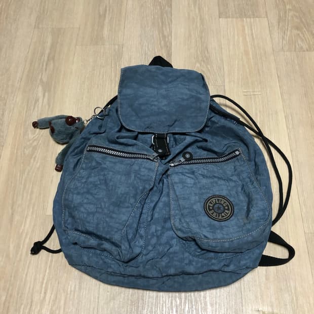 (ONE SIZE) 키플링 Y2K 허니비 복조리 백팩 파스텔 블루 키플링