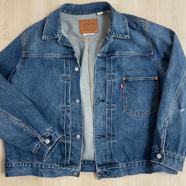 리바이스 Type1 트러커 데님자켓 XXL 연청 오버핏
