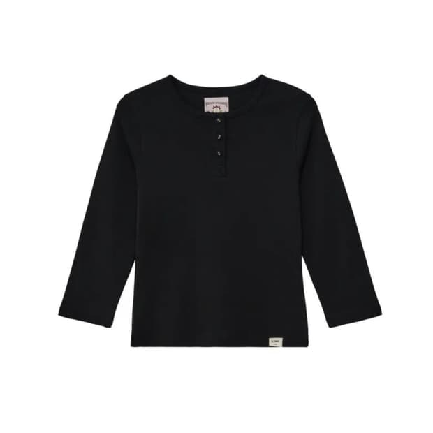 글로니 3/4 BUTTON FLY TEE (BLACK)