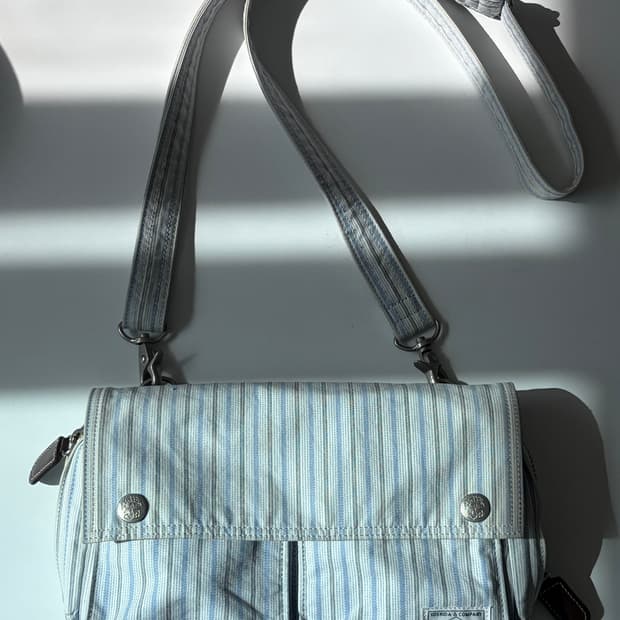 PORTER/BLUE STRIPES SHOULDER BAG & POUCH