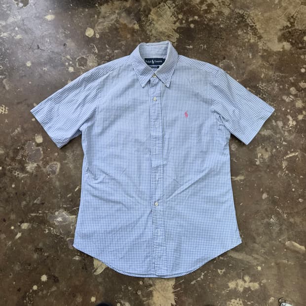 M) 폴로 랄프로렌 반팔 깅엄체크 셔츠