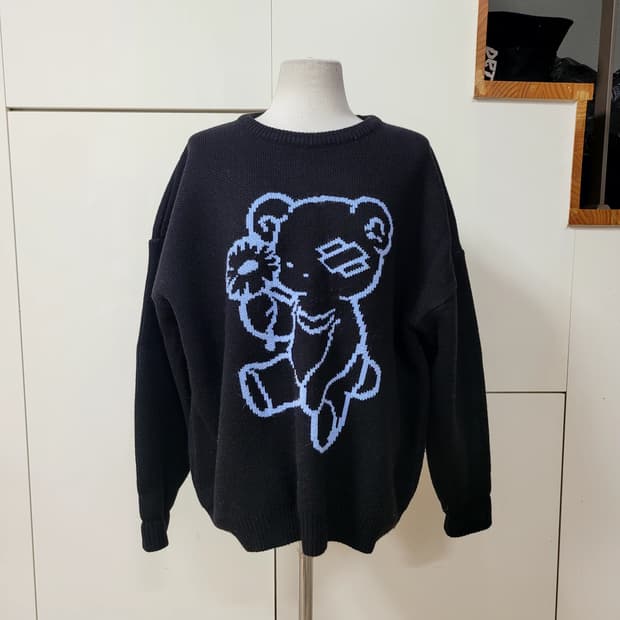 본챔스 블루베어 니트