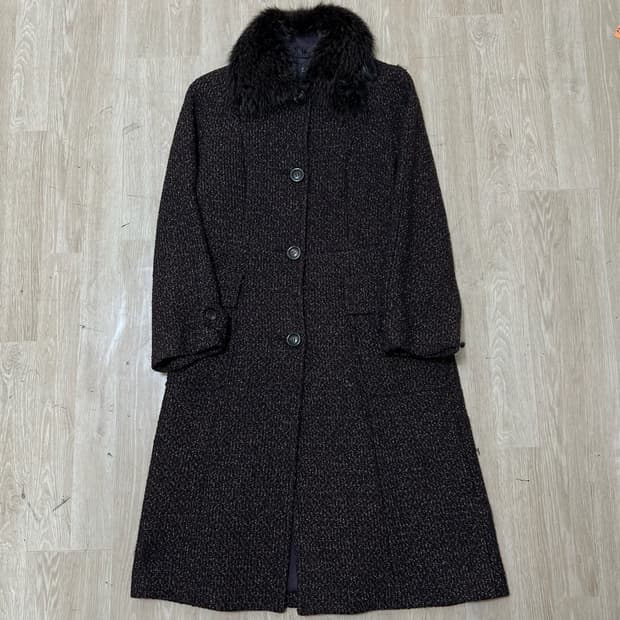 한섬 타임 이태리 여성 퍼 카라 코트 44-55 