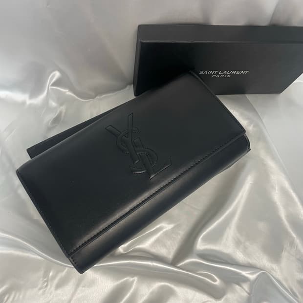 생로랑 YSL 로고 클러치백 블랙 S급