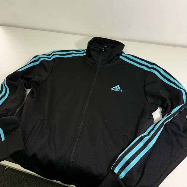 100 아디다스 블랙 민트 트레이닝 트랙탑 집업 져지
