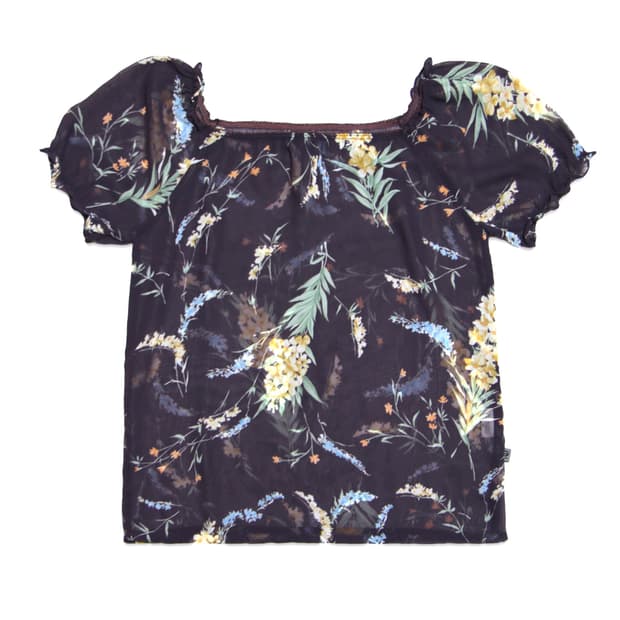 Floral Sheer Puff blouse