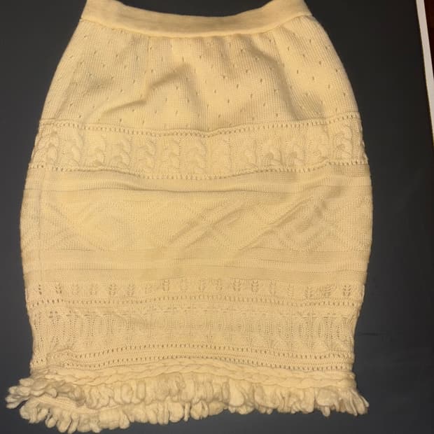 빈티지 에스닉 미디 니트 스커트