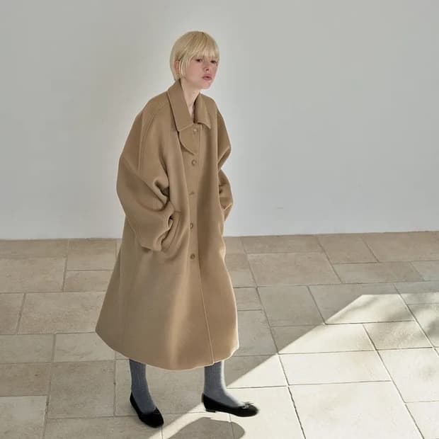 니하운 Belivet Balmacaan Coat