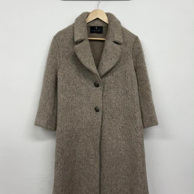 [82] 랑방 컬렉션 양모 울 니트 코트